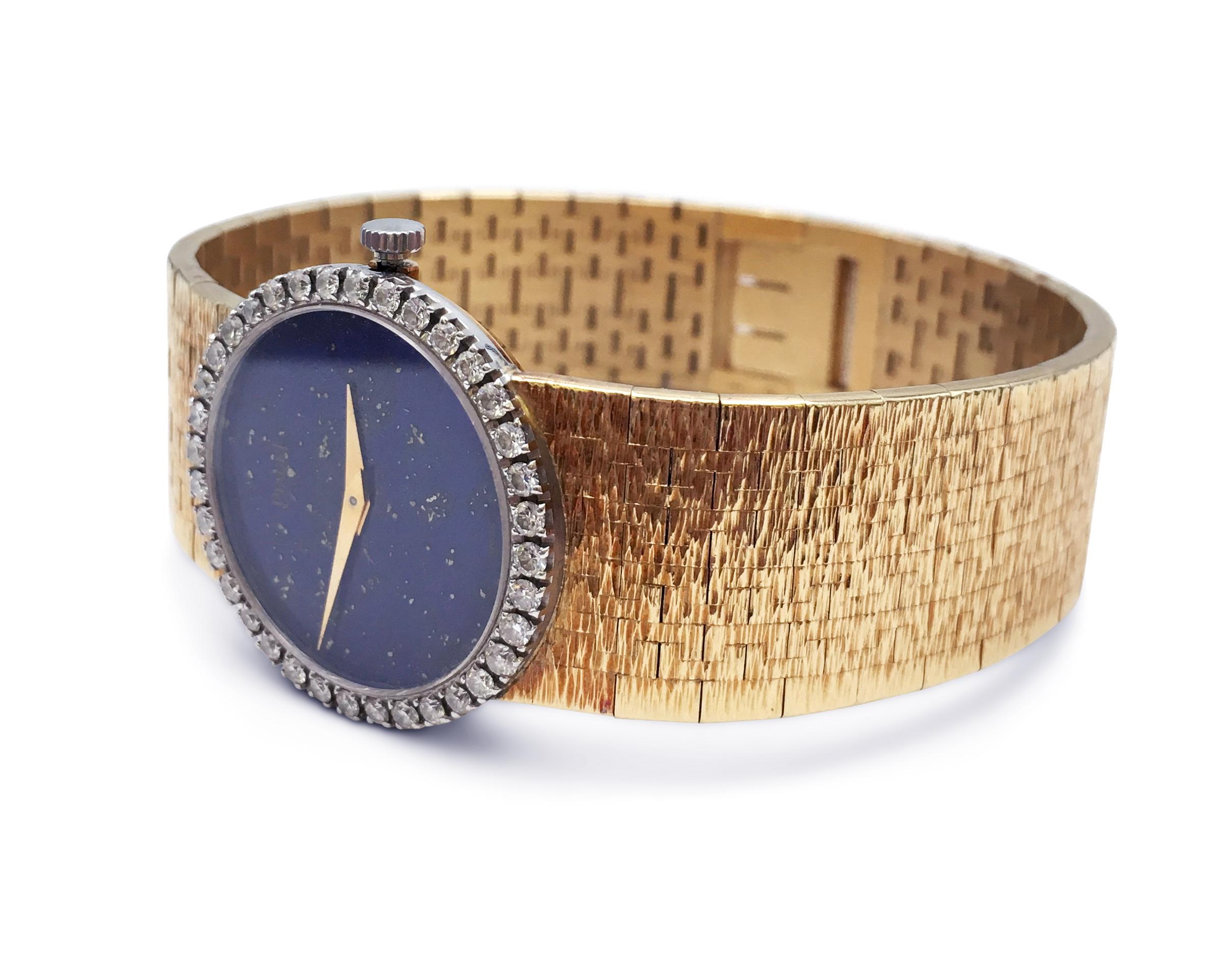 Piaget Yellow Gold Diamond and Lapis Dial Watch 2