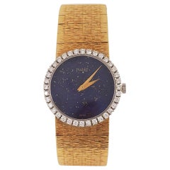 Piaget Yellow Gold Diamond and Lapis Dial Watch