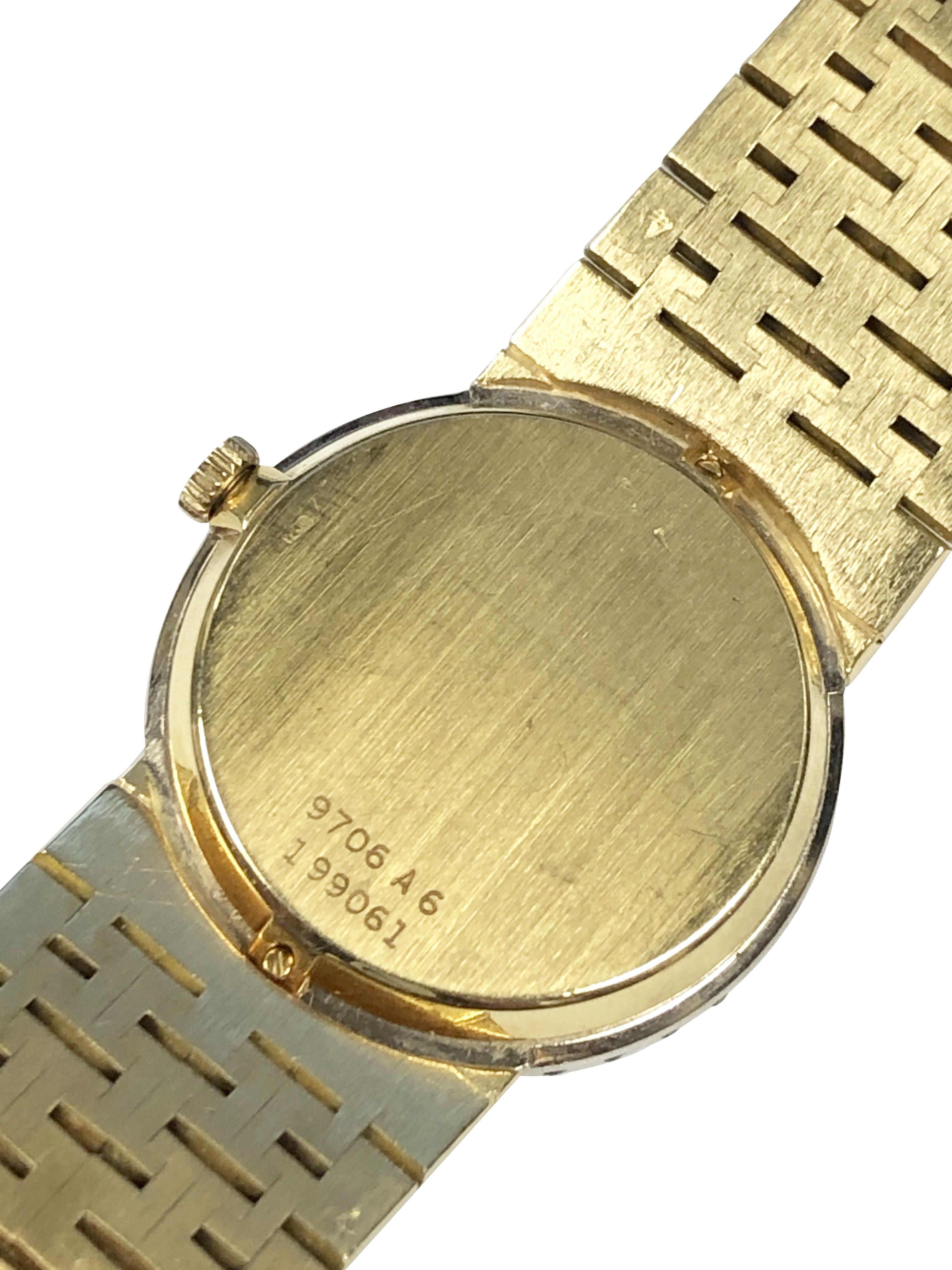Piaget Mechanische Armbanduhr, Gelbgold Diamant-Lünette und Tigerauge im Zustand „Hervorragend“ im Angebot in Chicago, IL