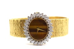 Piaget Yellow Gold Diamond Bezel Tigers Eye Dial Wristwatch Ref 9329A6 - 179549
