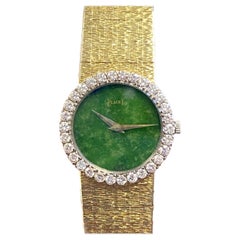 Piaget Yellow Gold Diamonds and Jade Dial Ladies Mechanical Wrist Watch
