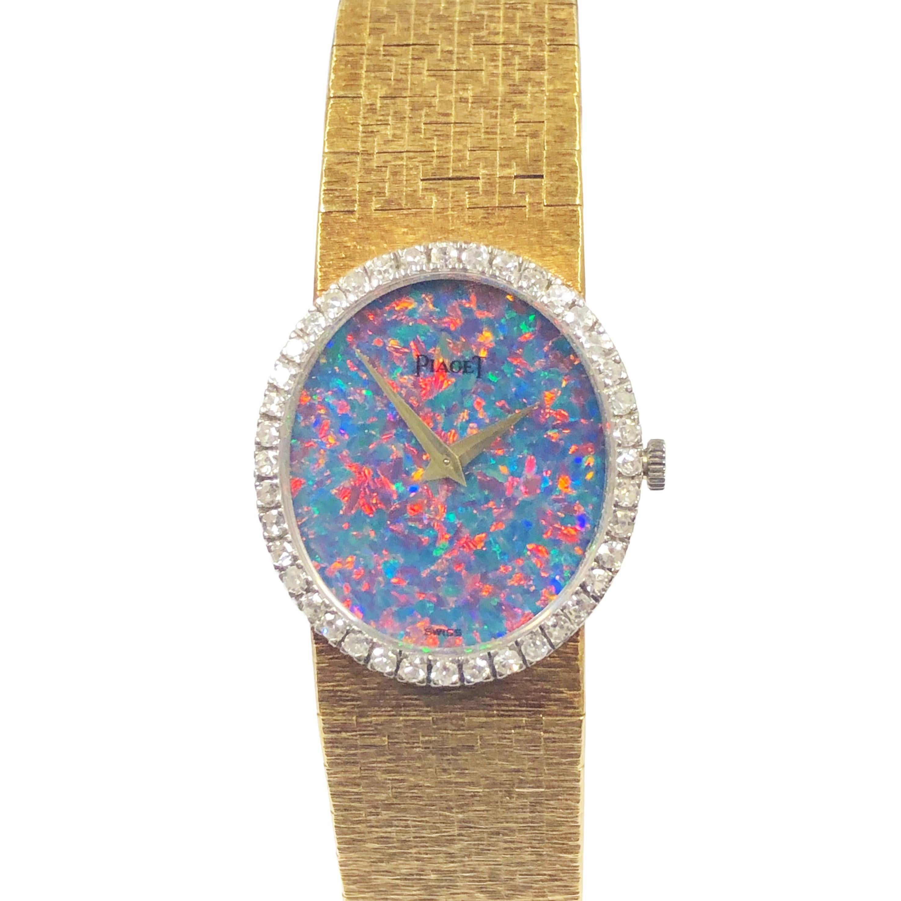 Piaget Yellow Gold Diamonds and Opal Dial Ladies Mechanical Wristwatch