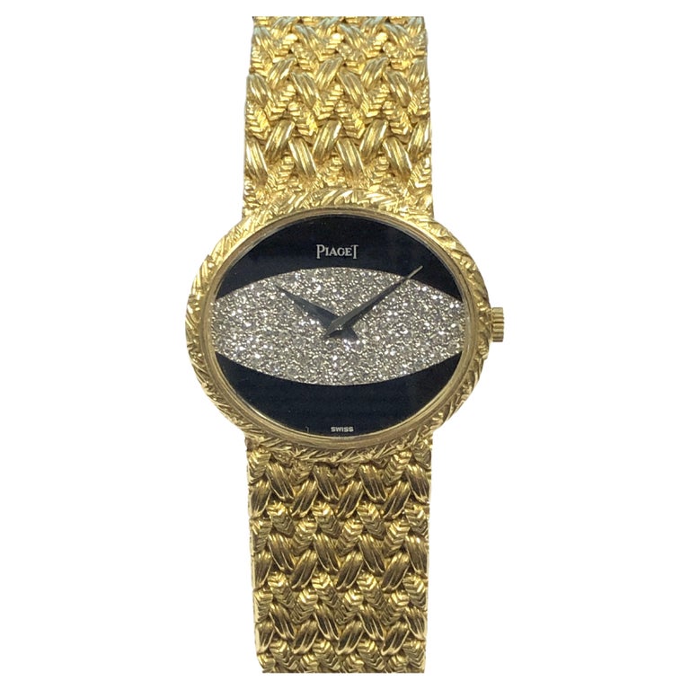 Piaget Yellow Gold Onyx and Diamond Dial Ladies Mechanical Wrist Watch For  Sale at 1stDibs | piaget watch women's, piaget ladies gold watch with  diamonds, piaget onyx dial
