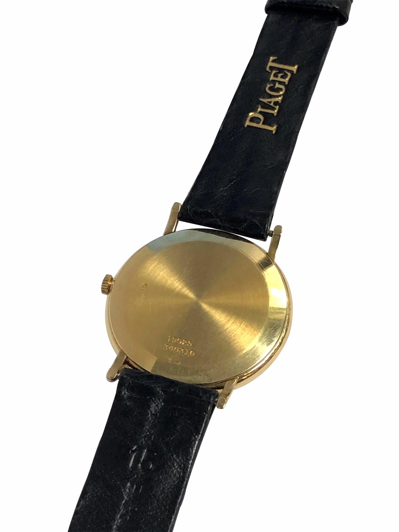 Women's or Men's Piaget Yellow Gold Quartz Dress Wristwatch