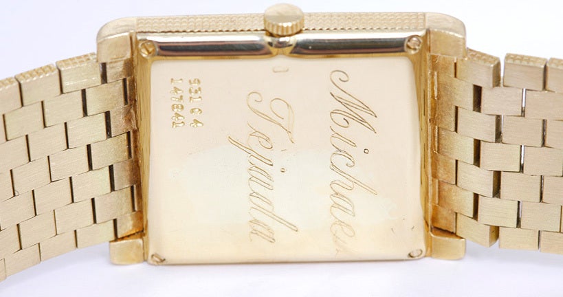 Piaget Yellow Gold Rectangular Dress Manual-Wind Wristwatch In Good Condition In Dallas, TX
