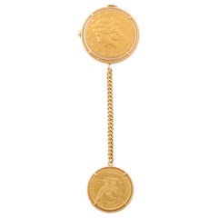 Retro Piaget Yellow Gold Swiss Movement Magic Coin Pocket Watch