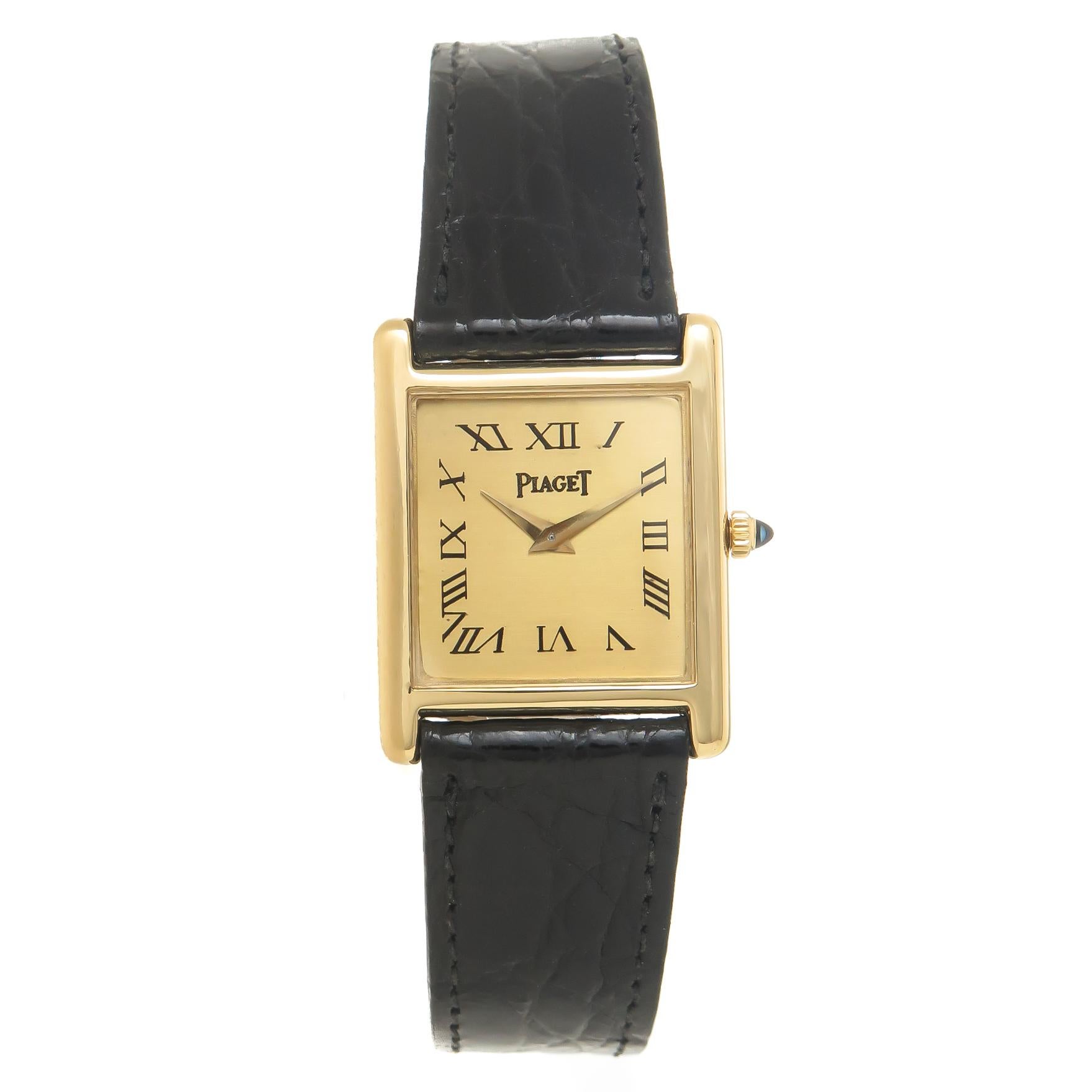 Piaget Yellow Gold Tank Mechanical Wristwatch