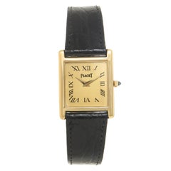 Vintage Piaget Yellow Gold Tank Mechanical Wristwatch