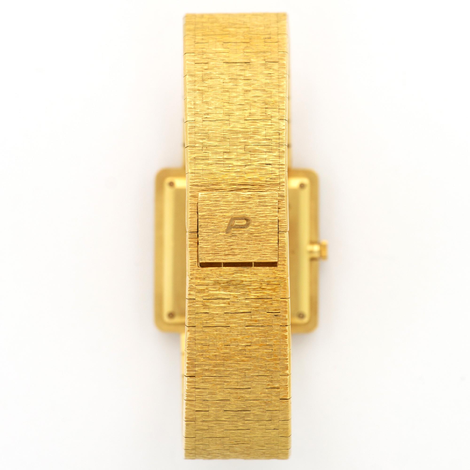 Piaget Yellow Gold Tigers Eye Diamond Manual Wind Wristwatch, circa 1970s In Excellent Condition In Beverly Hills, CA