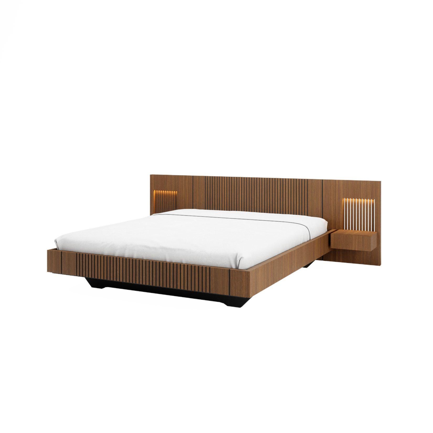 *Collection not sold in France, exclusive to Mobilier de France.*

Woodtale Piana Bed from Cacio with headboard and 2 drawers without Leds.

The Piana collection is one of Cacio's bestsellers, with Scandinavian inspiration, this line is available in