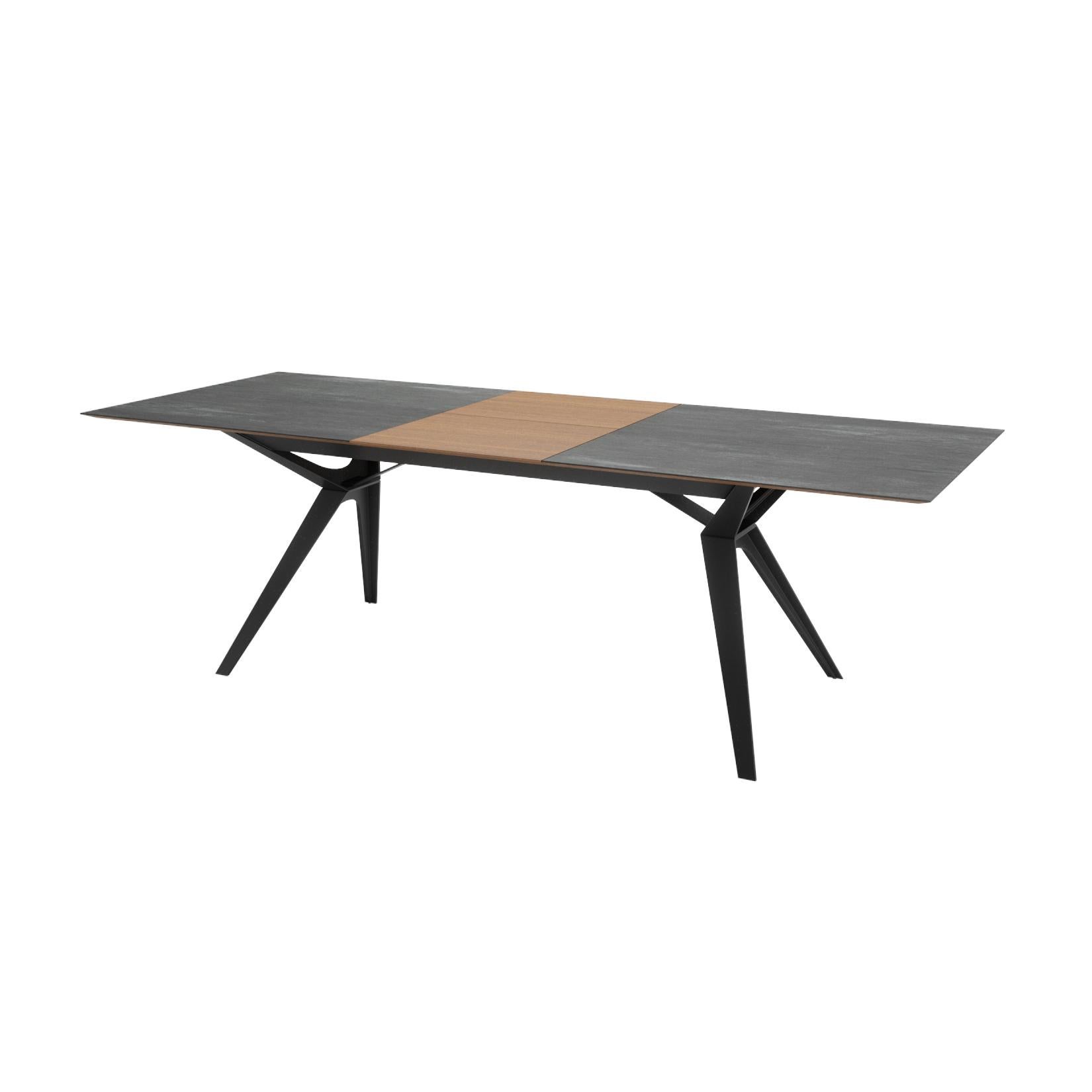 Scandinavian Modern Piana Table 4 Feet 200cm 1x60cm Butterfly Leaf Exntensions For Sale