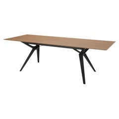 Table Piana, 4 pieds 200 cm 1x60 cm, extensions feuilles de papillon
