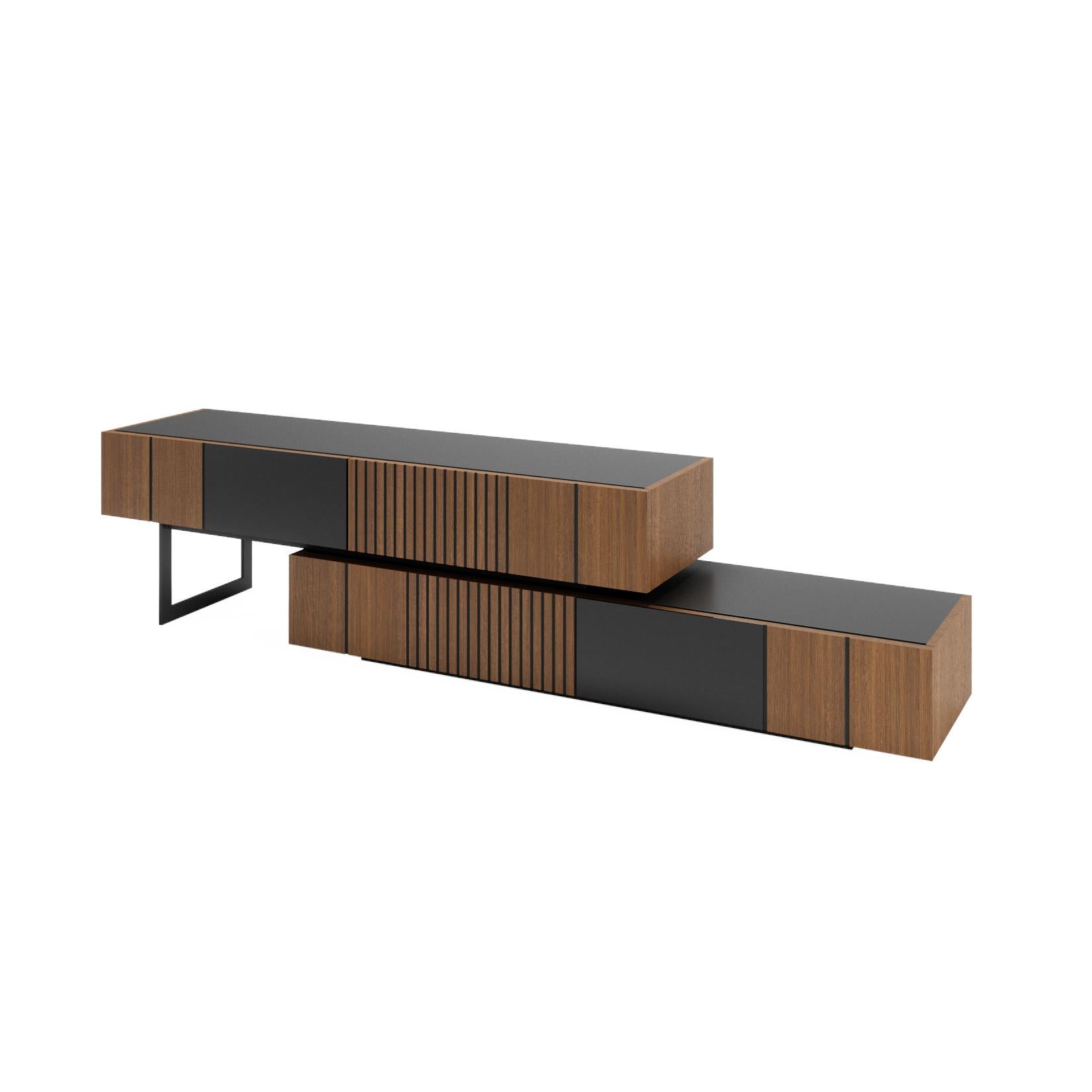 Contemporary Piana TV Stand 2 Drawers For Sale