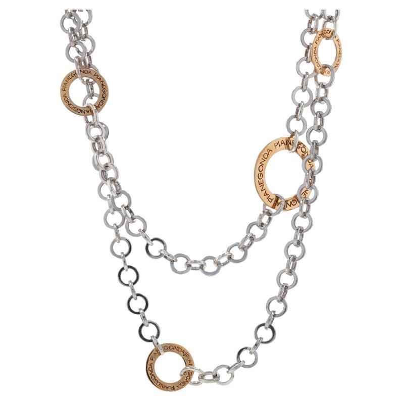 Pianegonda Annulus Multi-Strand Necklace 17 1/4" - Sterling 925 Yellow Gold 18k For Sale