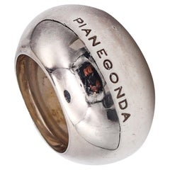 Pianegonda Sculptural Thick Band Ring In Solid .925 Sterling Silver