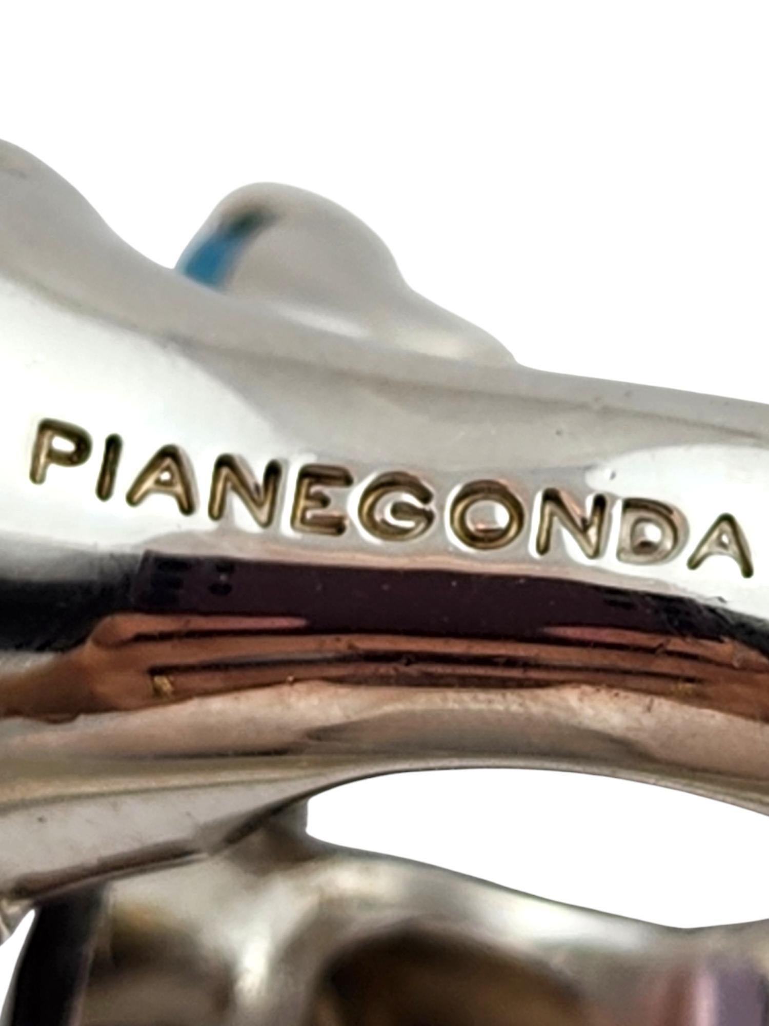Pianegonda Sterling Silver Multicolored Gemstone Ring Size 6.75 #20102 For Sale 2