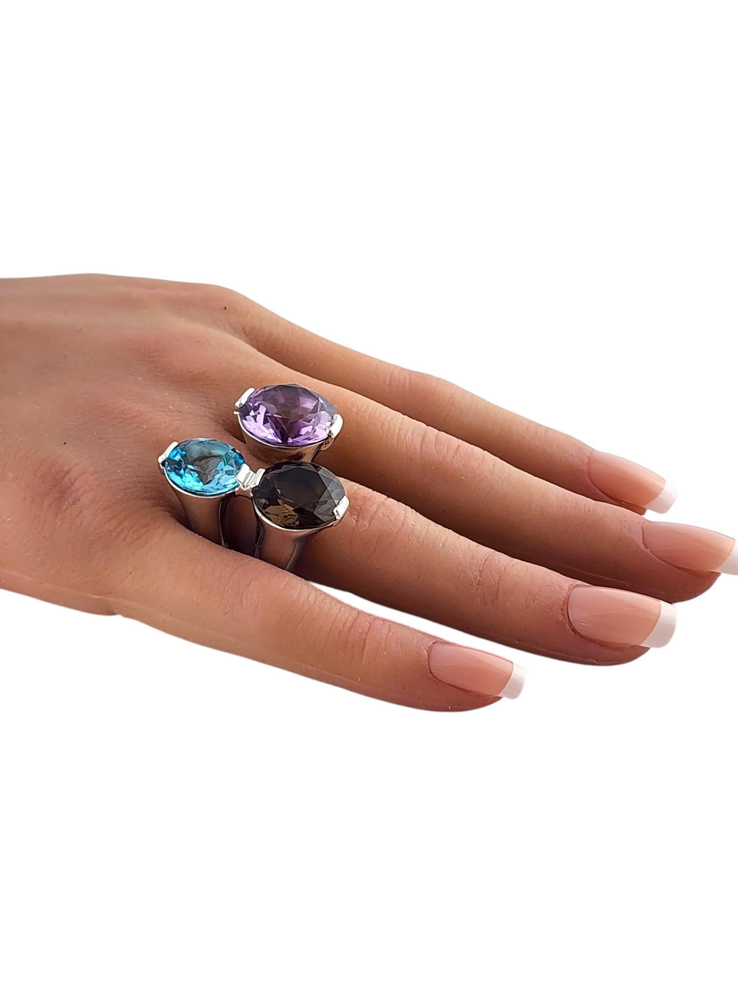 Pianegonda Sterling Silver Multicolored Gemstone Ring Size 6.75 #20102 For Sale 5