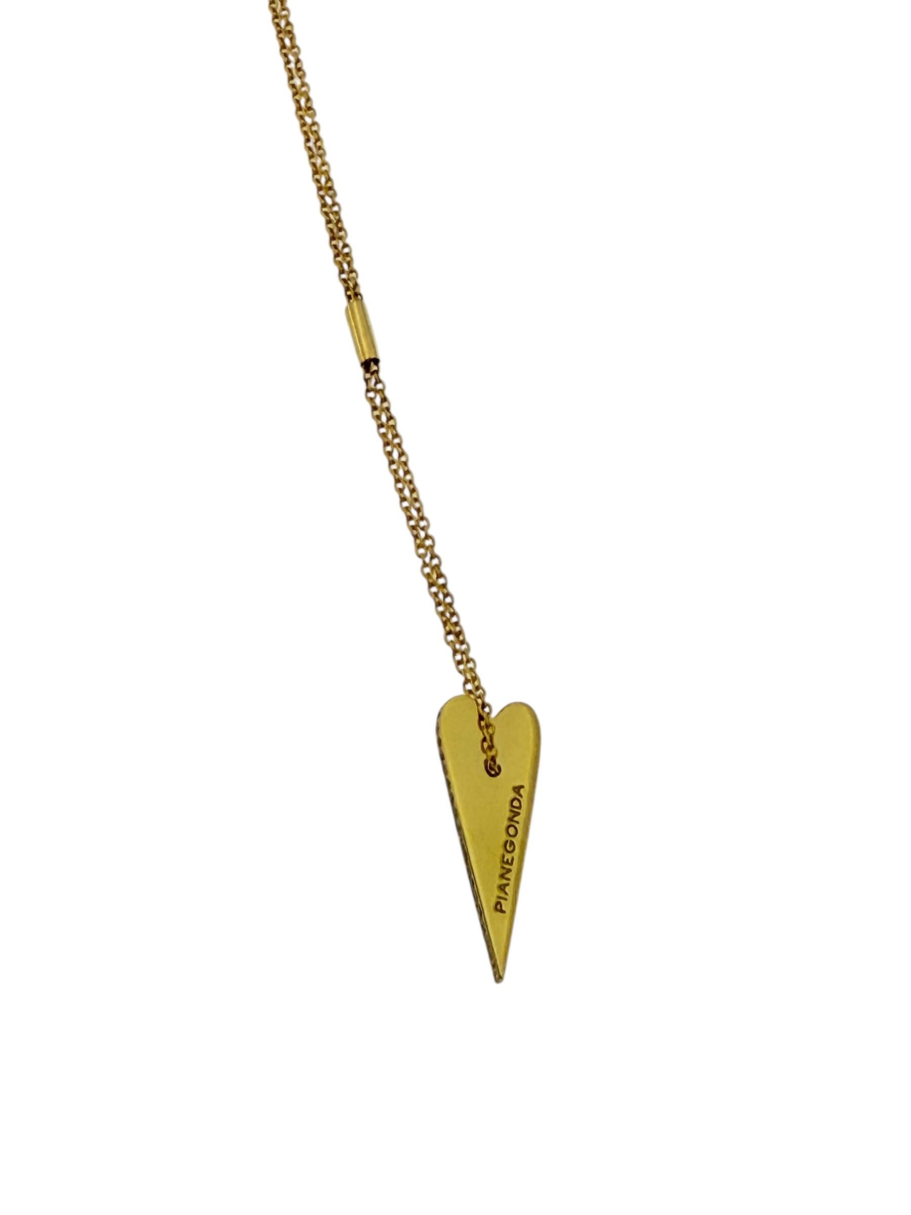 Pianegonda Herz-Halskette aus Gelbgold mit Diamanten (Moderne) im Angebot