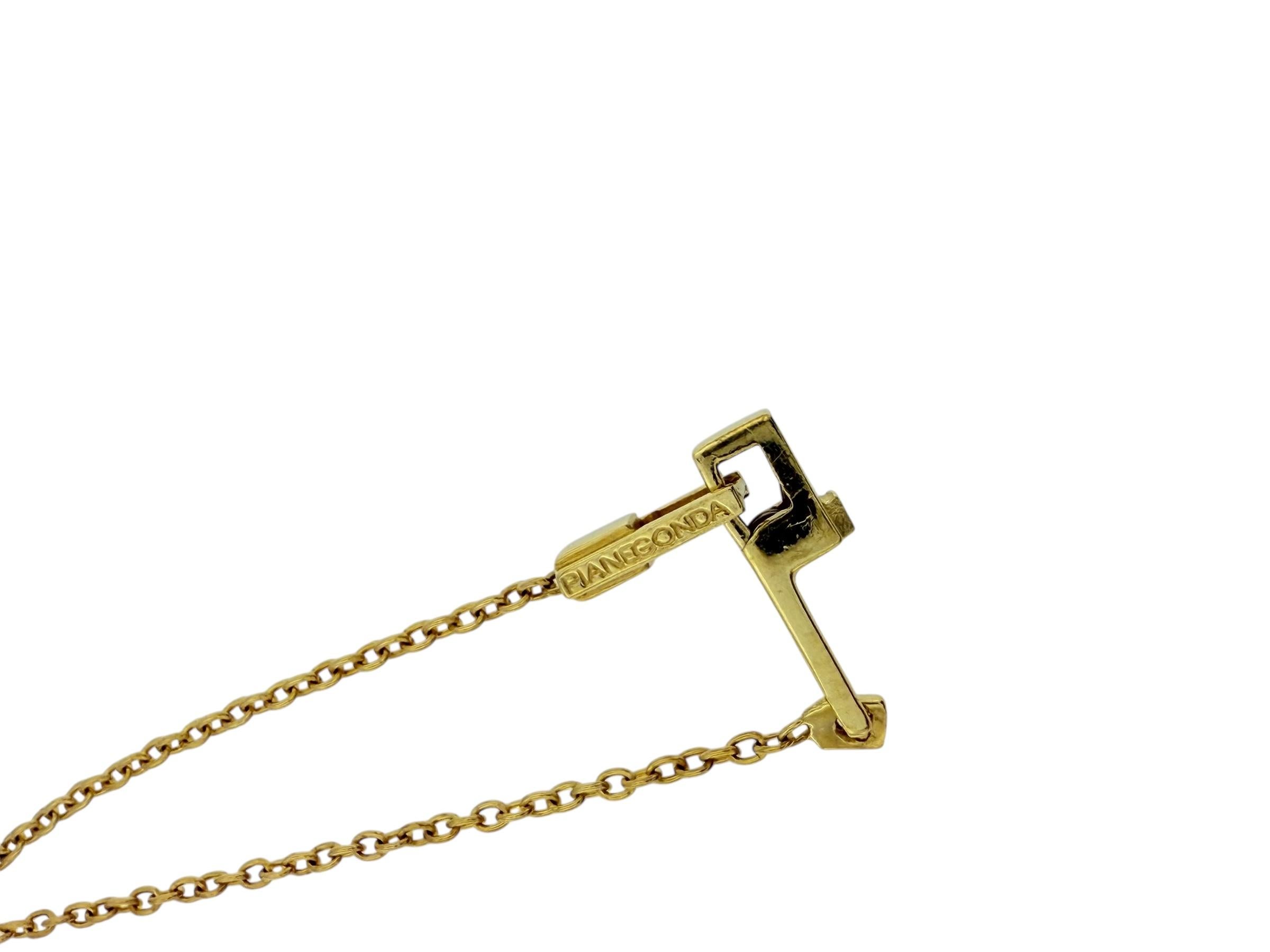Pianegonda Herz-Halskette aus Gelbgold mit Diamanten im Zustand „Hervorragend“ im Angebot in Esch sur Alzette, Esch-sur-Alzette