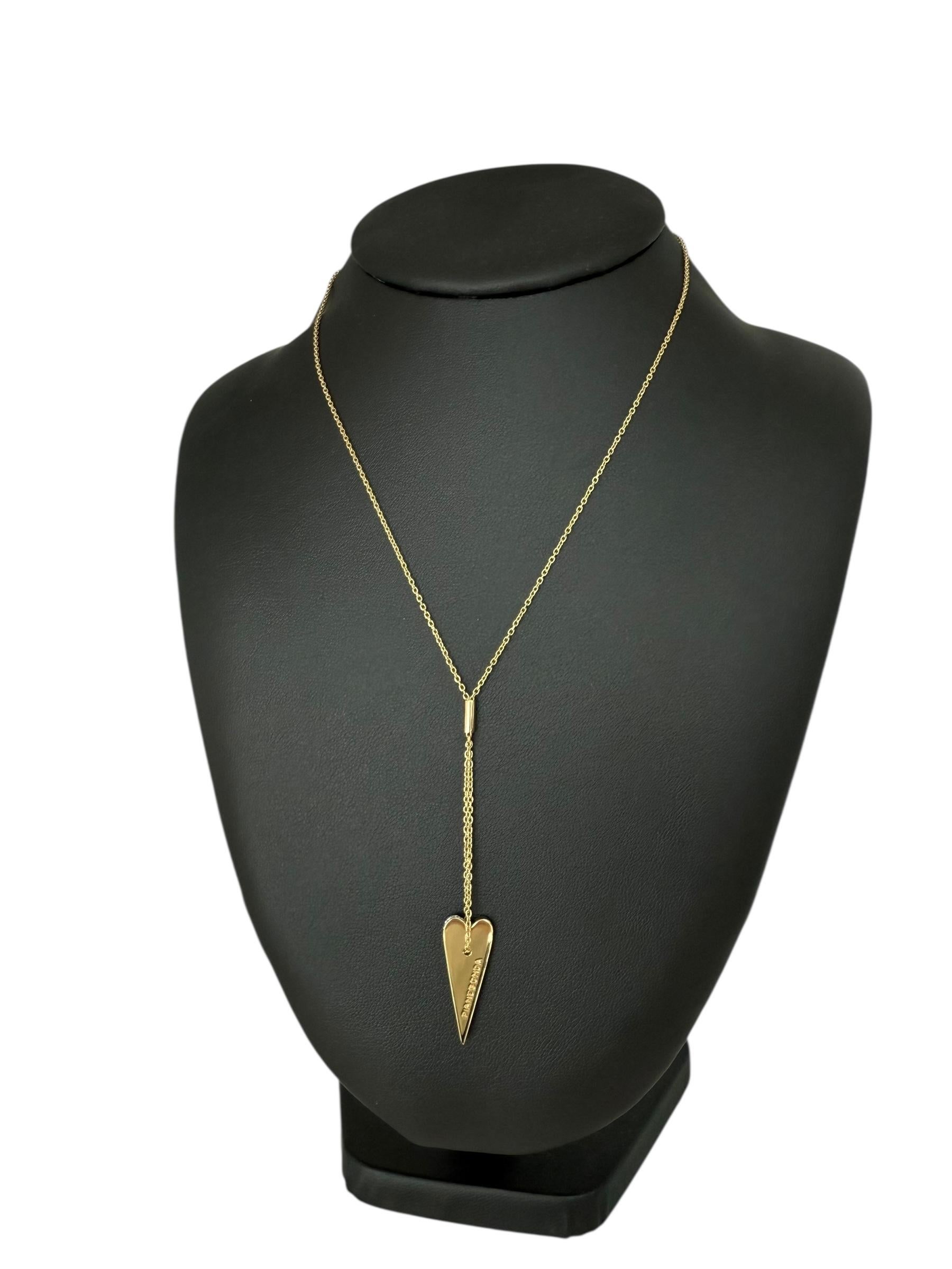 Pianegonda Herz-Halskette aus Gelbgold mit Diamanten im Angebot 1