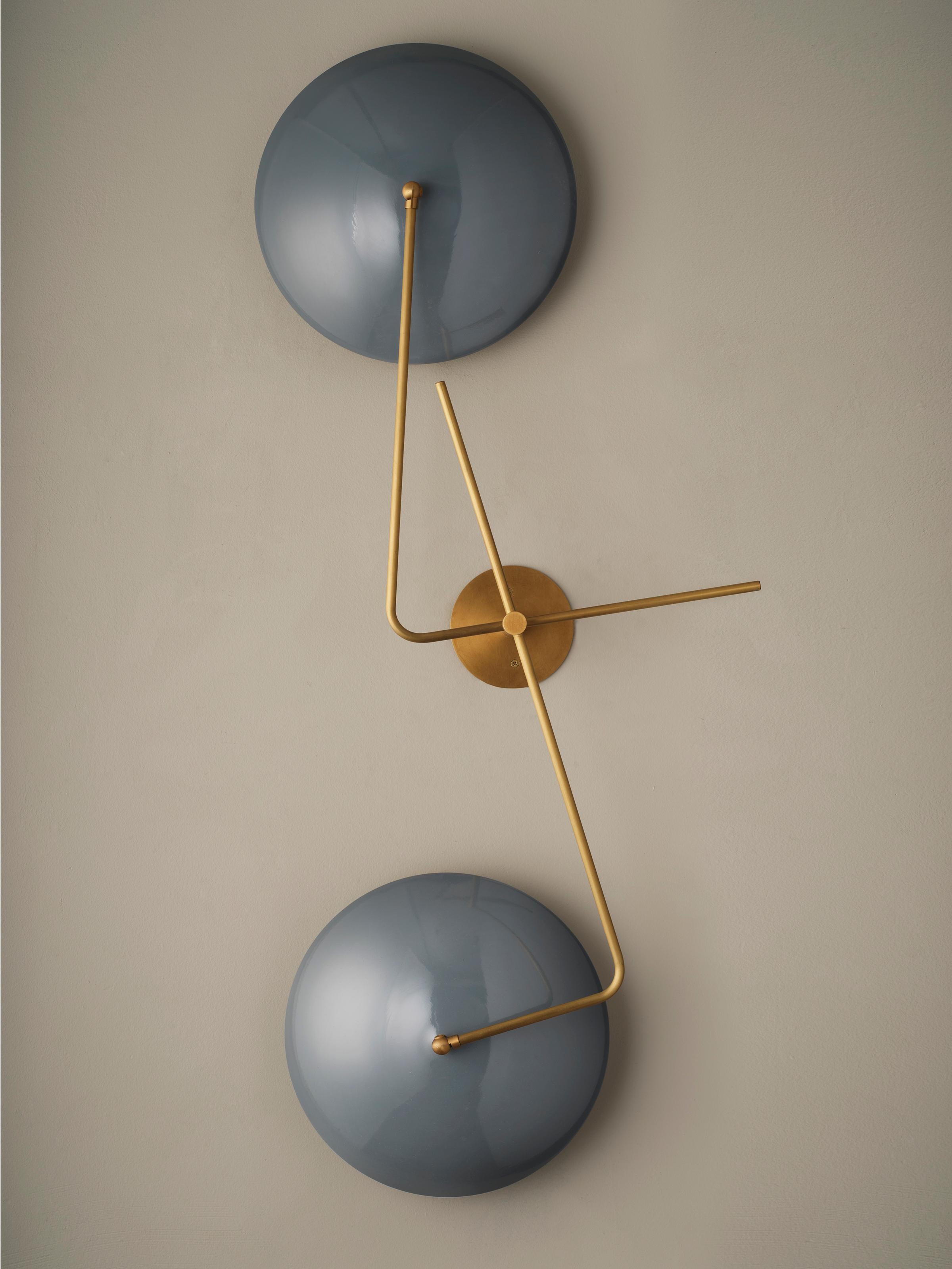 American Pianeta Large-Scale Wall Light or Sconce in Enamel & Brass, Blueprint Lighting For Sale