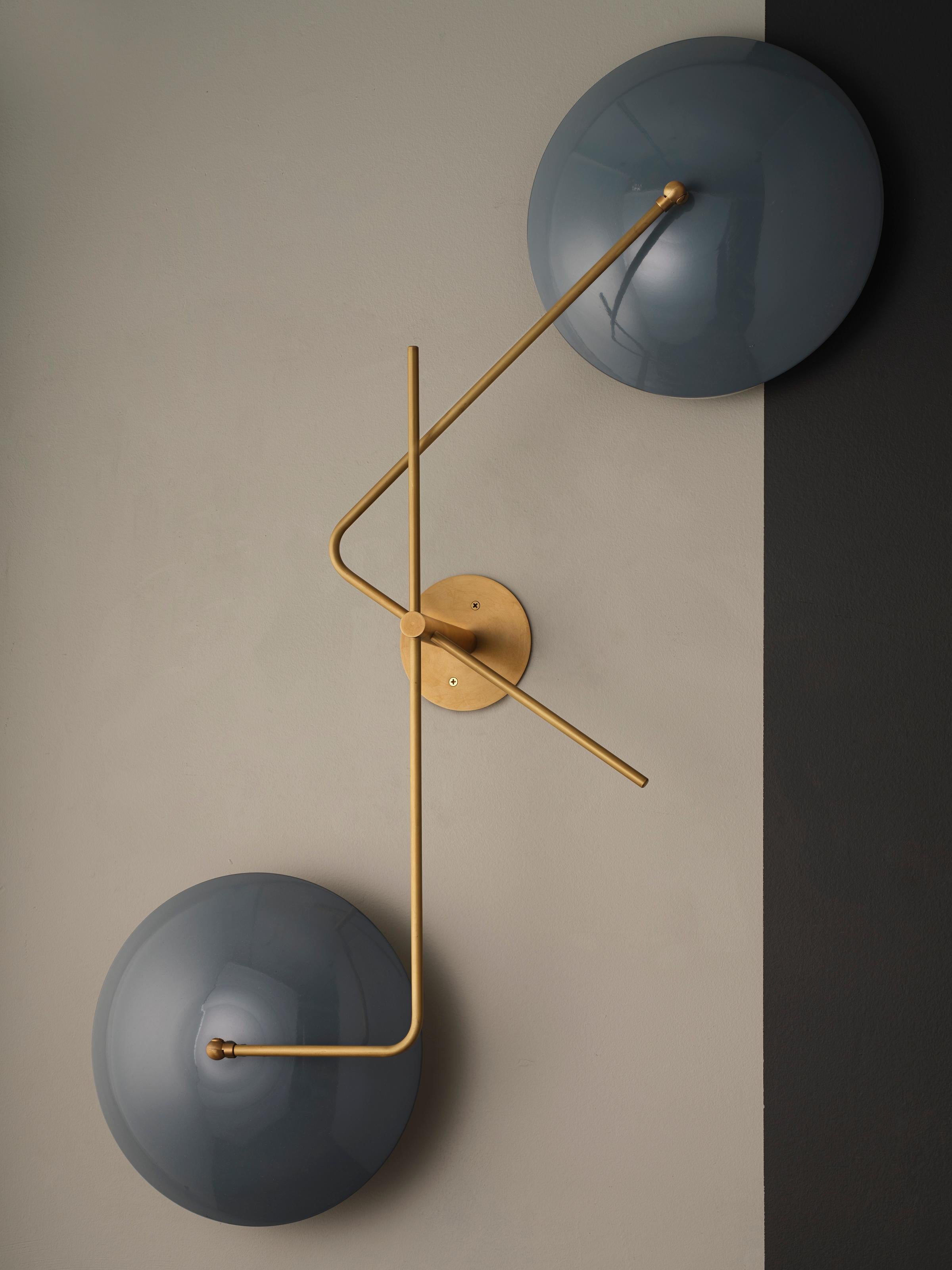Pianeta Large-Scale Wall Light or Sconce in Enamel & Brass, Blueprint Lighting In New Condition For Sale In New York, NY