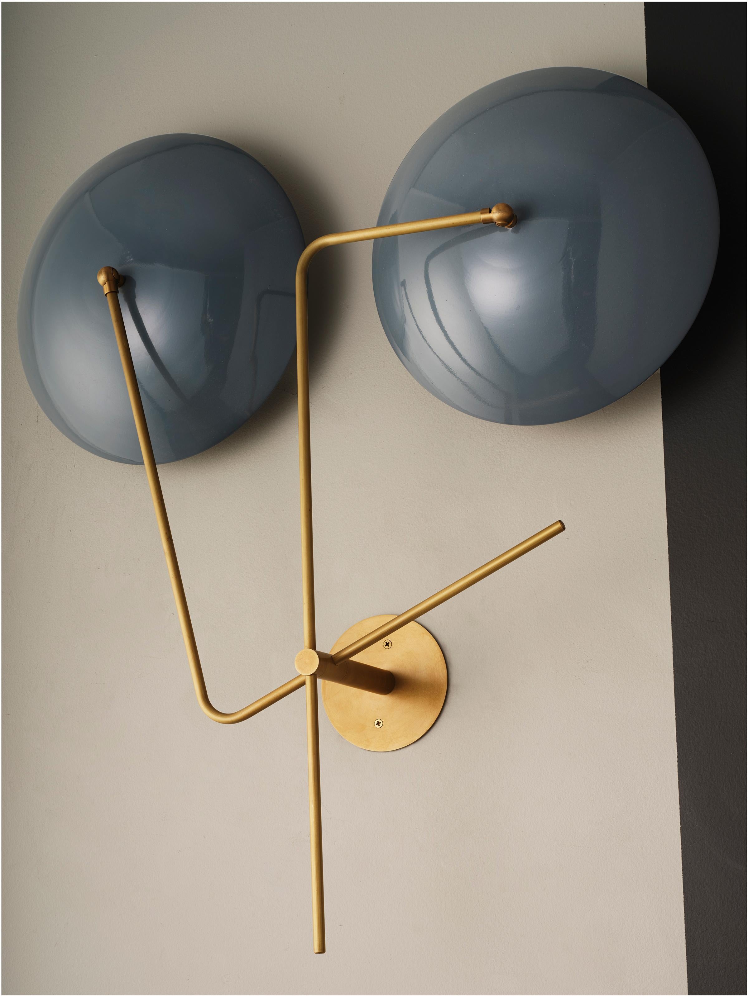 Pianeta Large-Scale Wall Light or Sconce in Enamel & Brass, Blueprint Lighting For Sale 1