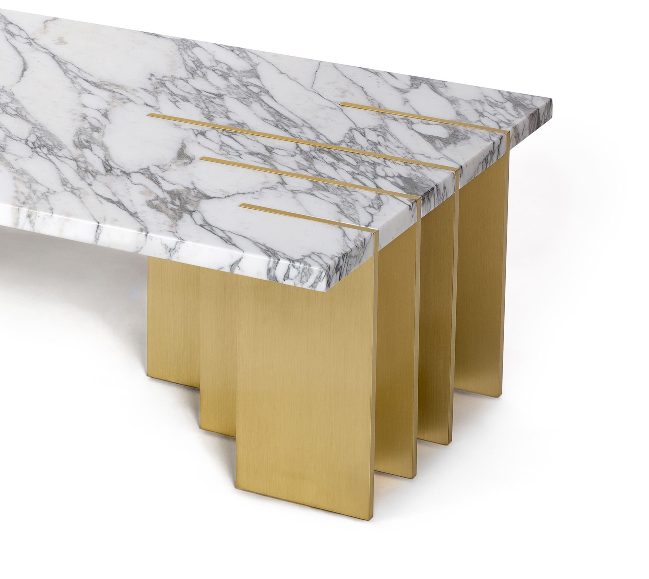 Portuguese Pianist Calacatta Marble Coffee Table by InsidherLand For Sale