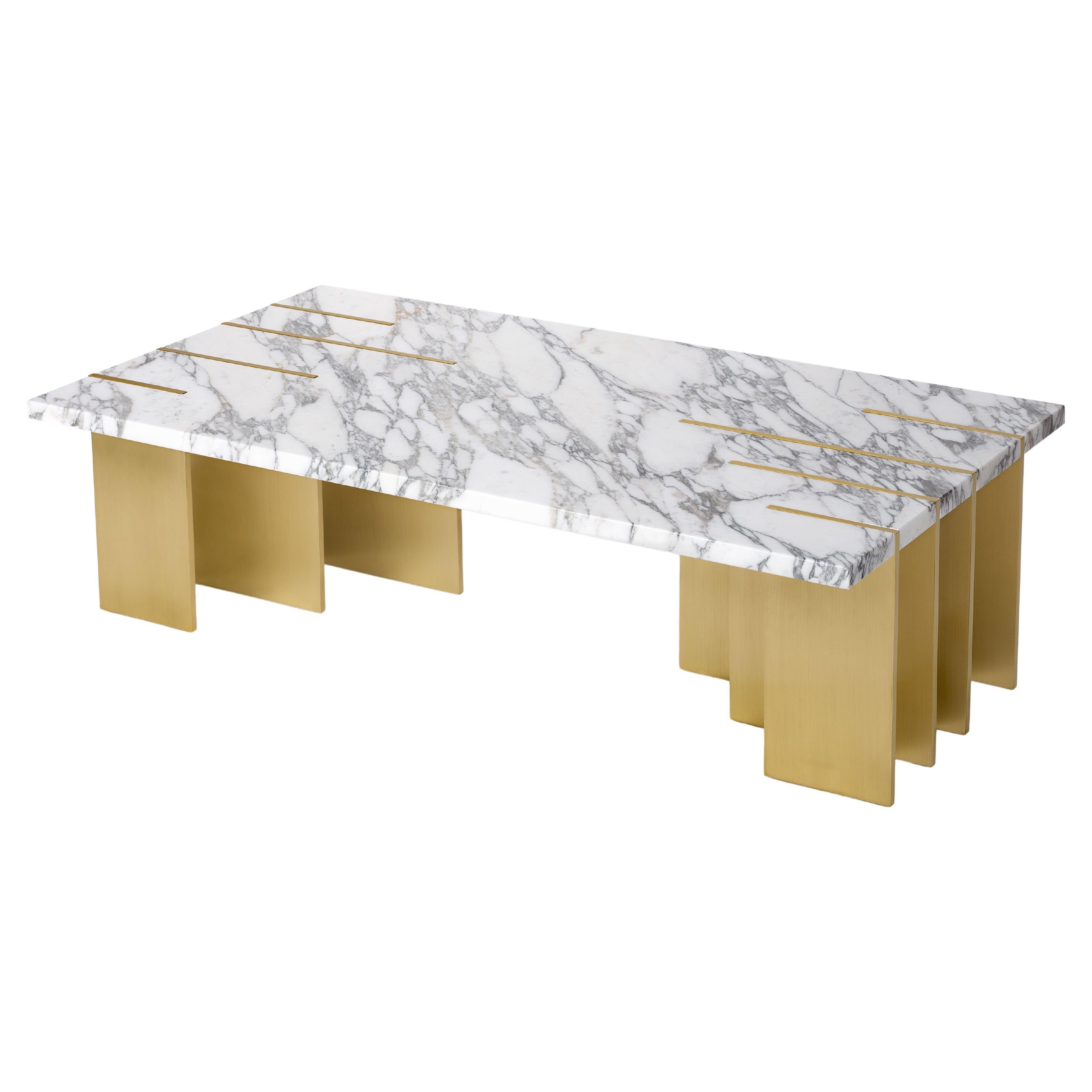 Pianist Calacatta Marble Coffee Table by InsidherLand For Sale