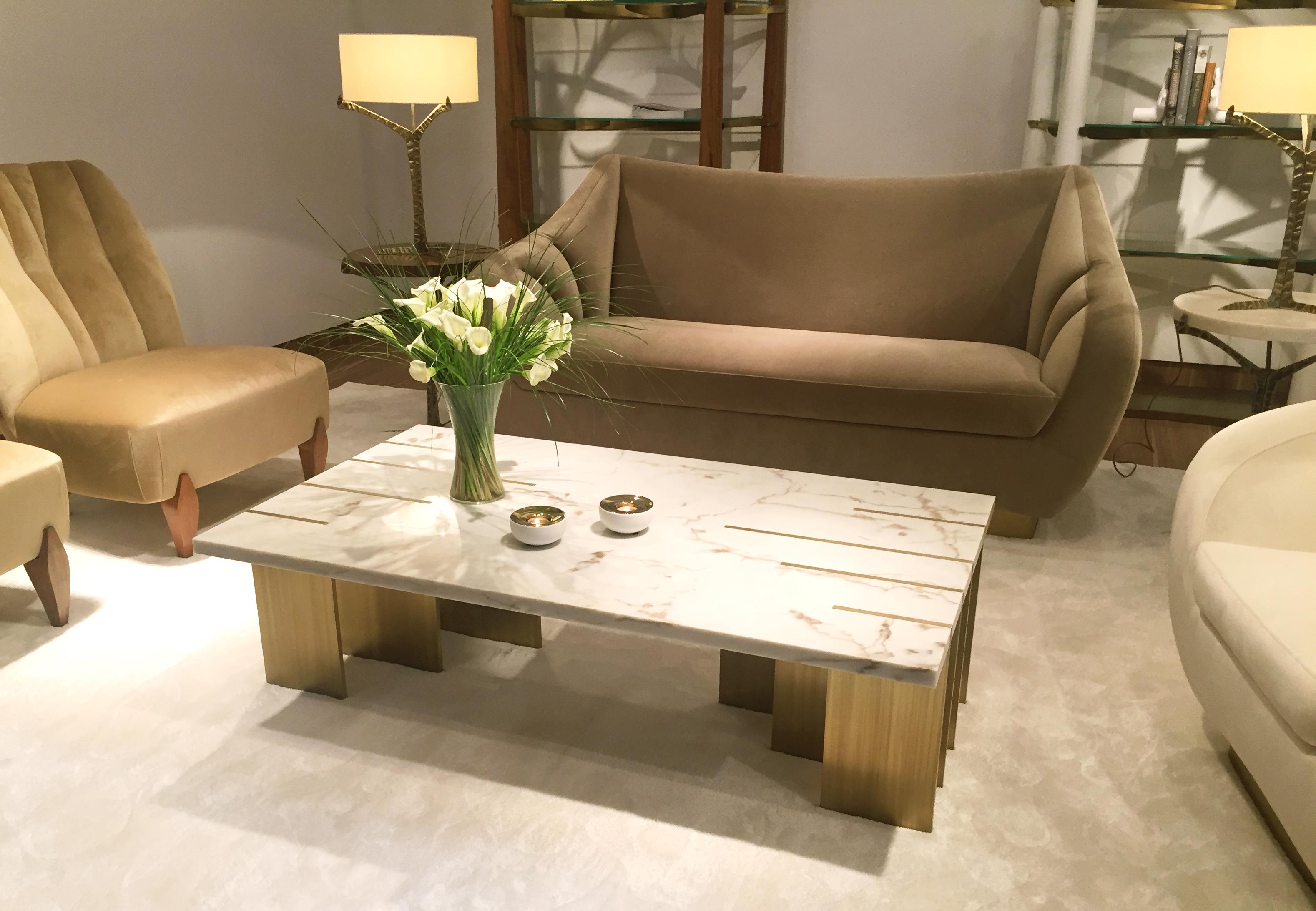 Brushed Pianist Coffee Table, Estremoz & Brass, InsidherLand by Joana Santos Barbosa For Sale
