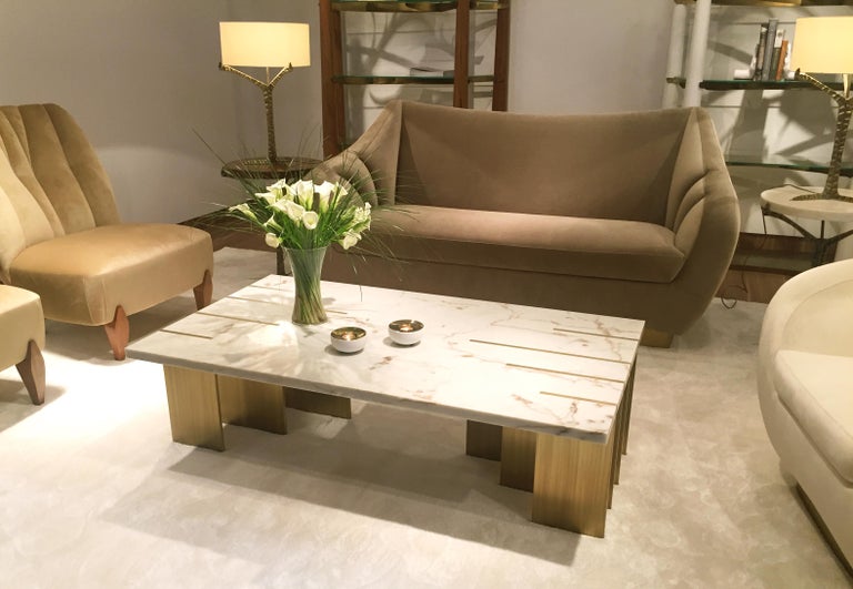 Portuguese Pianist Coffee Table, Estremoz Marble, InsidherLand by Joana Santos Barbosa For Sale