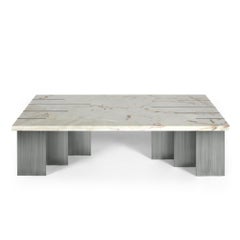 Luxury handmade Estremoz marble & steel, Pianist coffee table by InsidherLand
