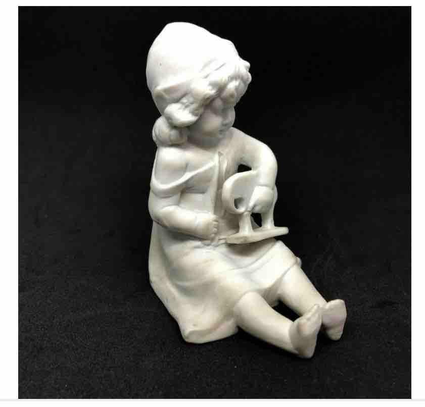 Early 20th Century Piano Baby Girls with Toys Bisque Porcelain Figurine Hutschenreuther, 1910s For Sale