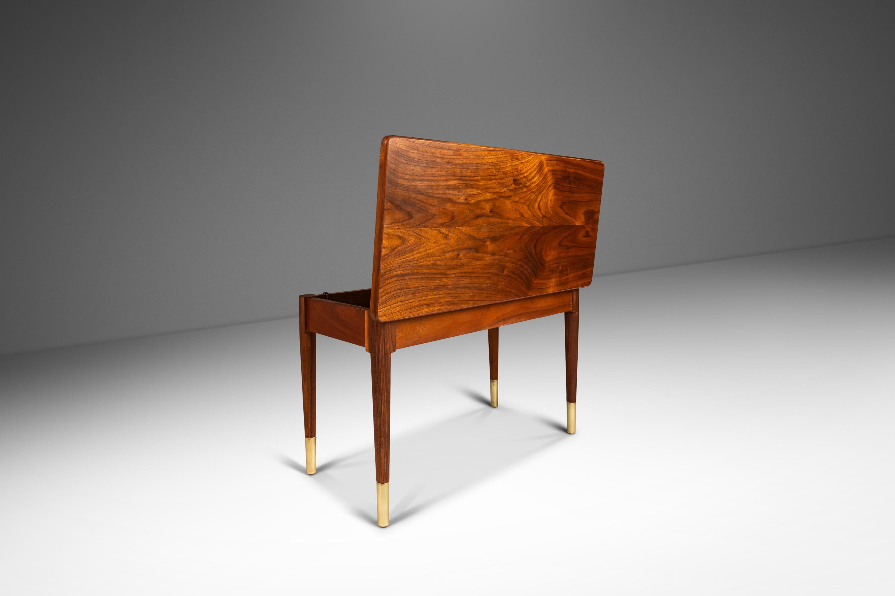 Piano Bench in Walnut by Manual Arts Paired Well w/ Baldwin Acrosonic, 1960s 6