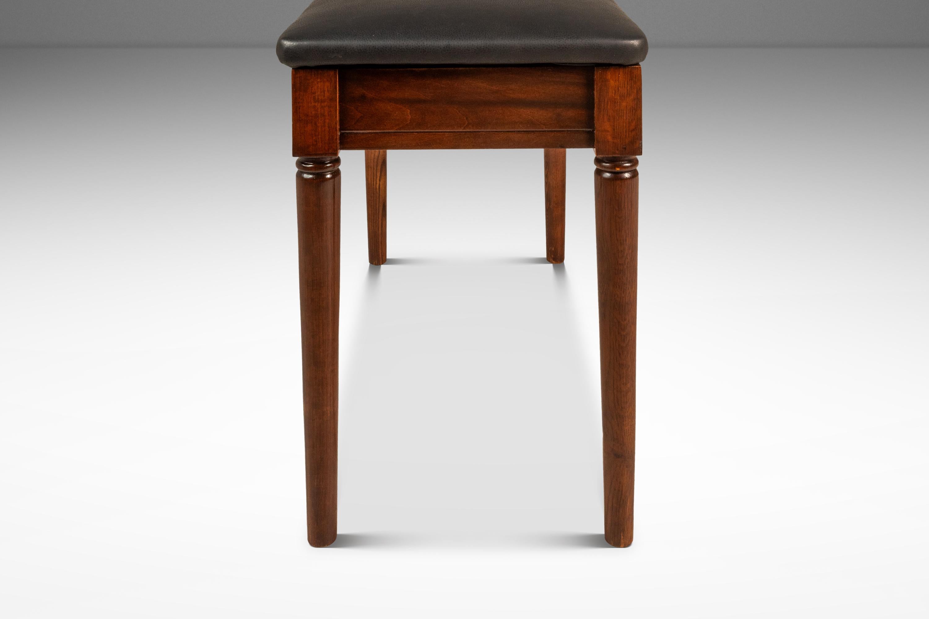 Piano Bench, Manual Arts Paired Well w/ Baldwin Acrosonic Piano, USA, c. 1960's For Sale 6