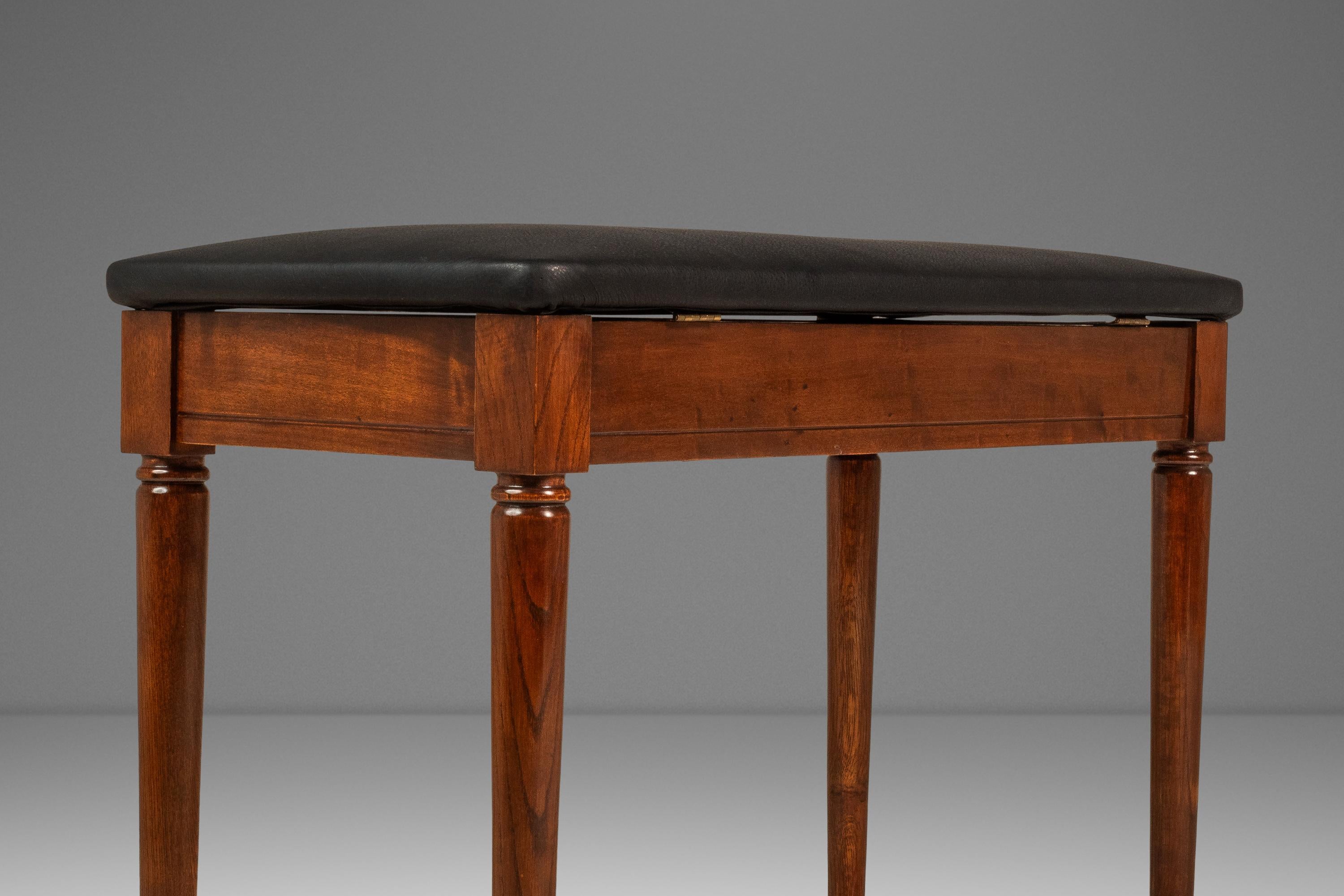 Piano Bench, Manual Arts Paired Well w/ Baldwin Acrosonic Piano, USA, c. 1960's For Sale 8