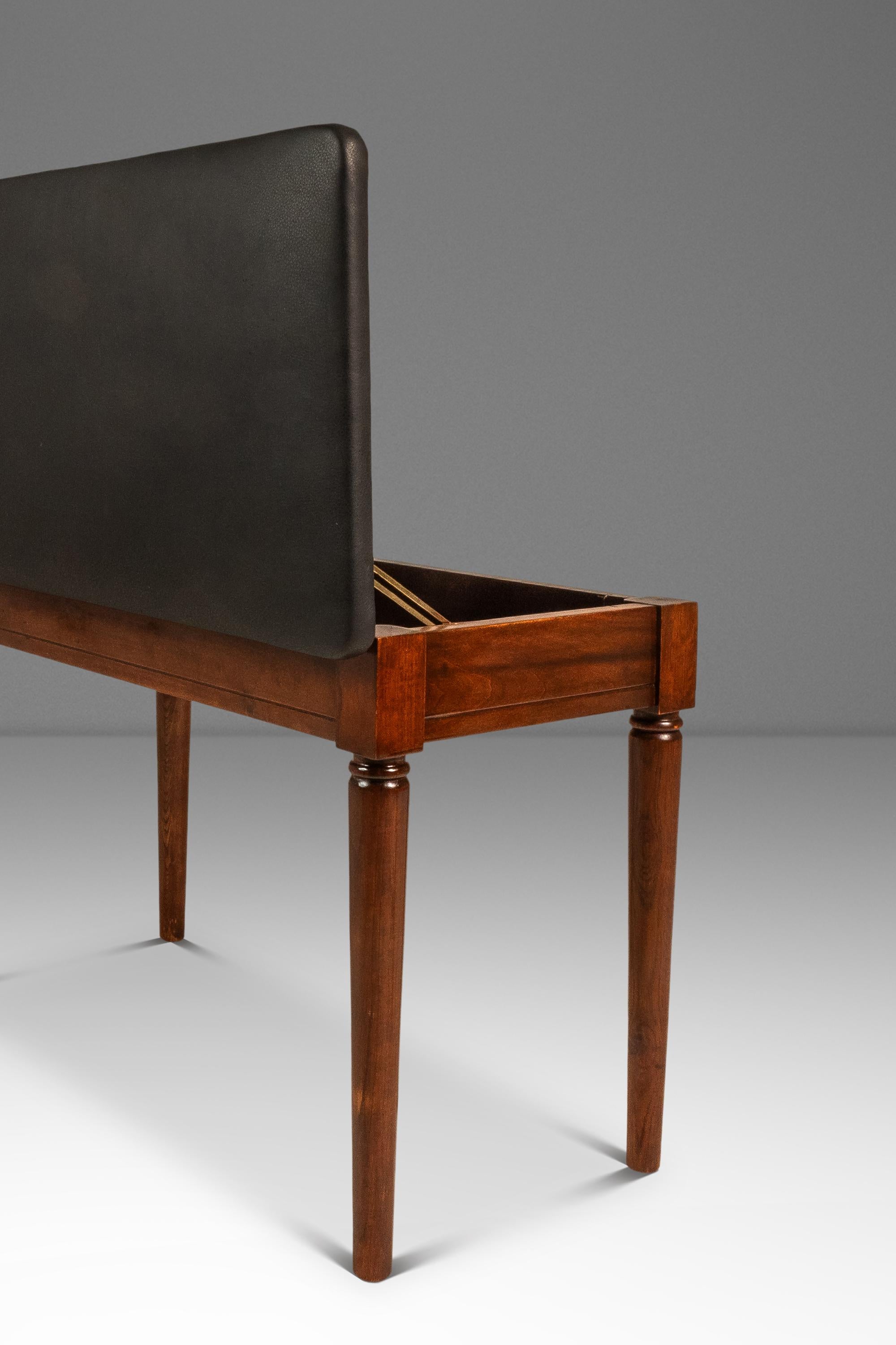 Piano Bench, Manual Arts Paired Well w/ Baldwin Acrosonic Piano, USA, c. 1960's For Sale 11