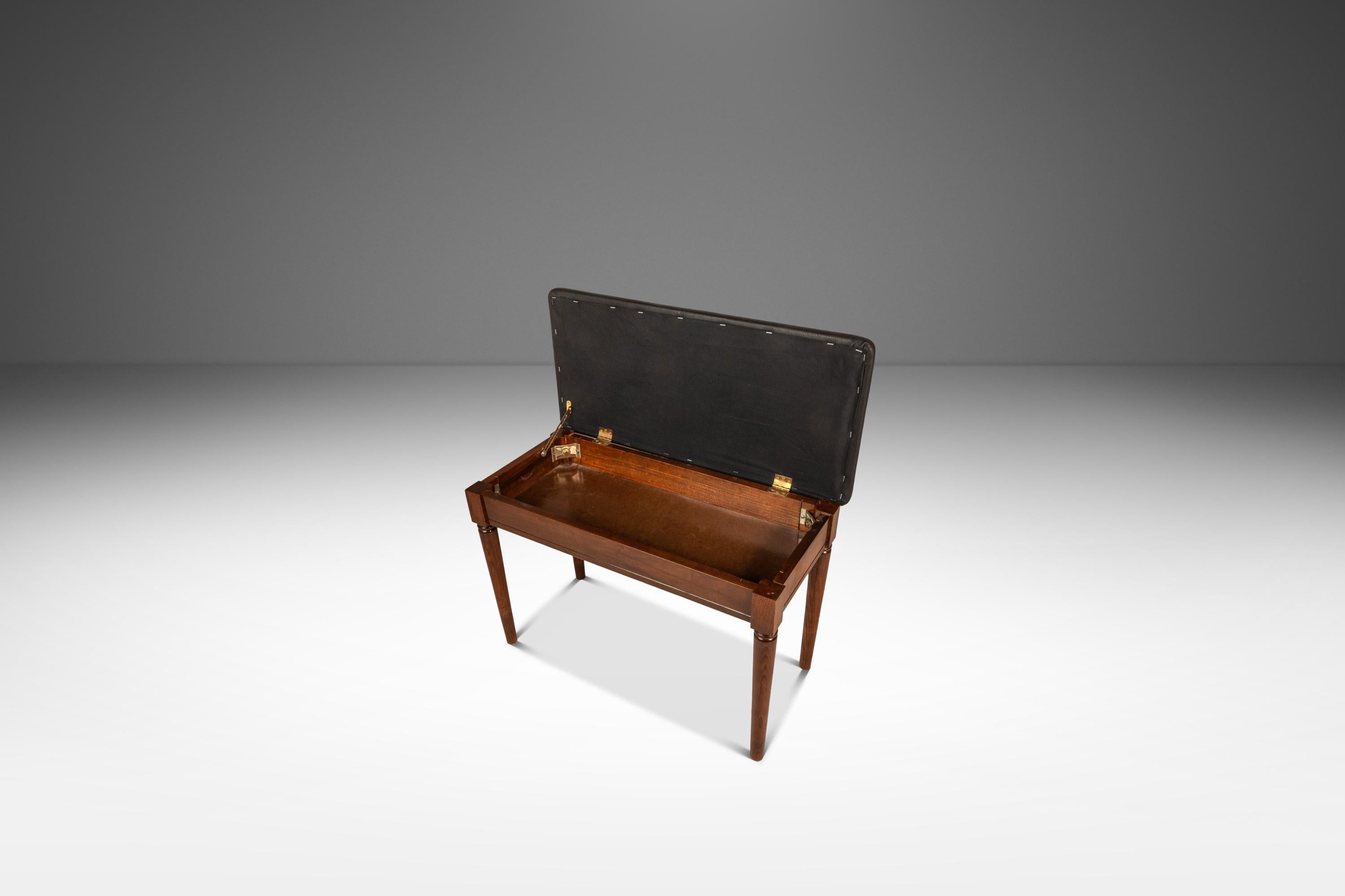 Piano Bench, Manual Arts Paired Well w/ Baldwin Acrosonic Piano, USA, c. 1960's For Sale 3