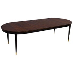 Piano Black Finished Flamed Mahogany Dining Table Hepplewhite Inspired