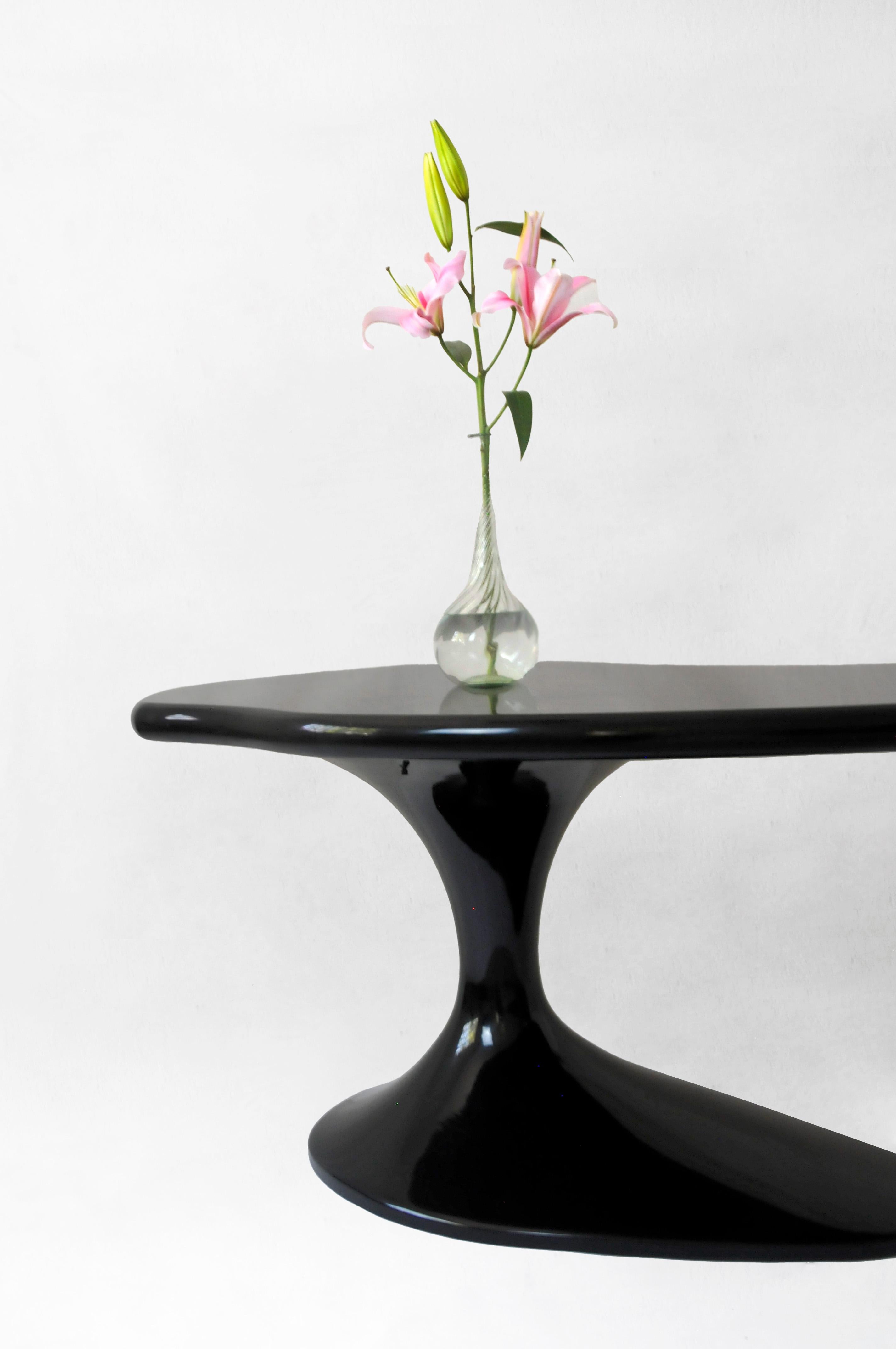 Wood Piano desk black lacqued wood For Sale