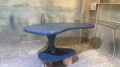 Piano Desk Blue Lacqued Wood