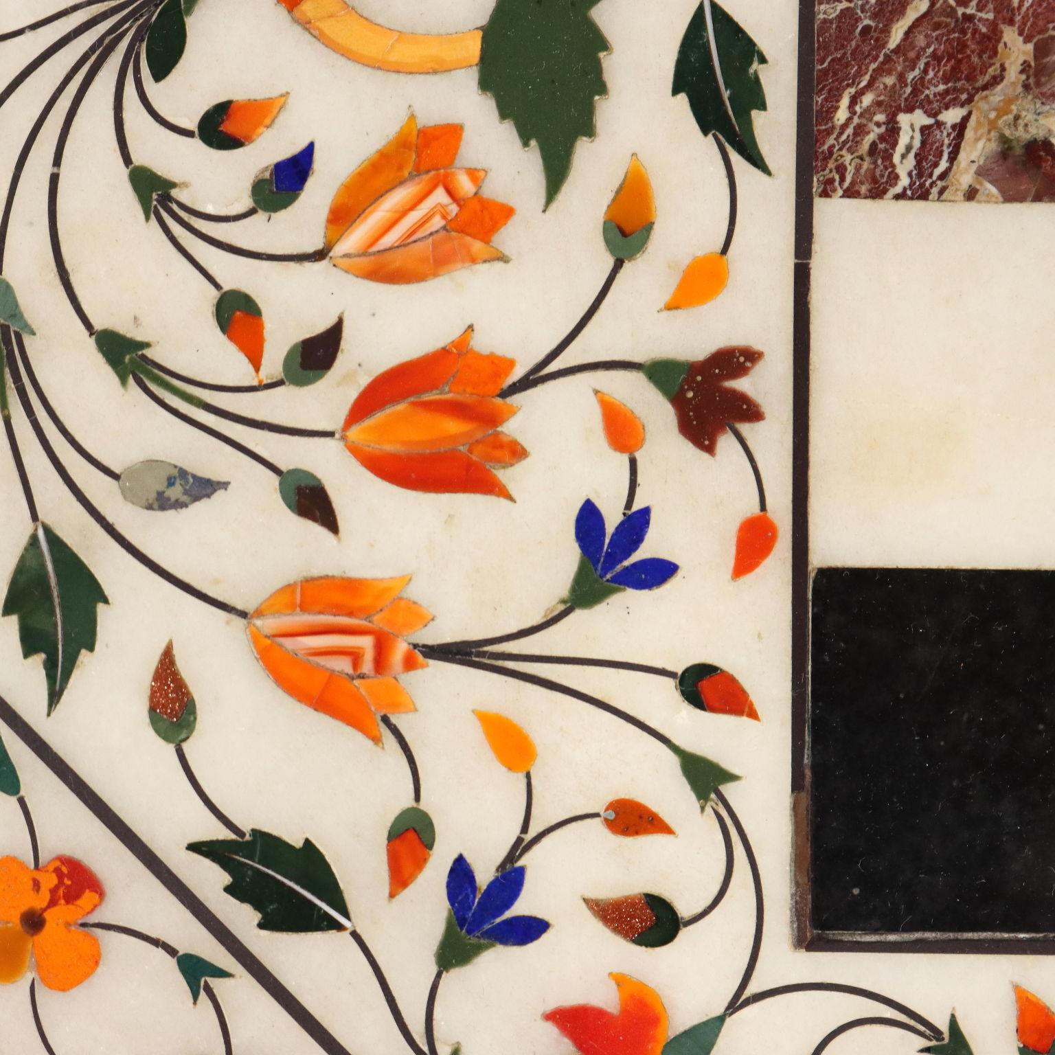 Marble Piano in Marmo Commesso India XIX Secolo