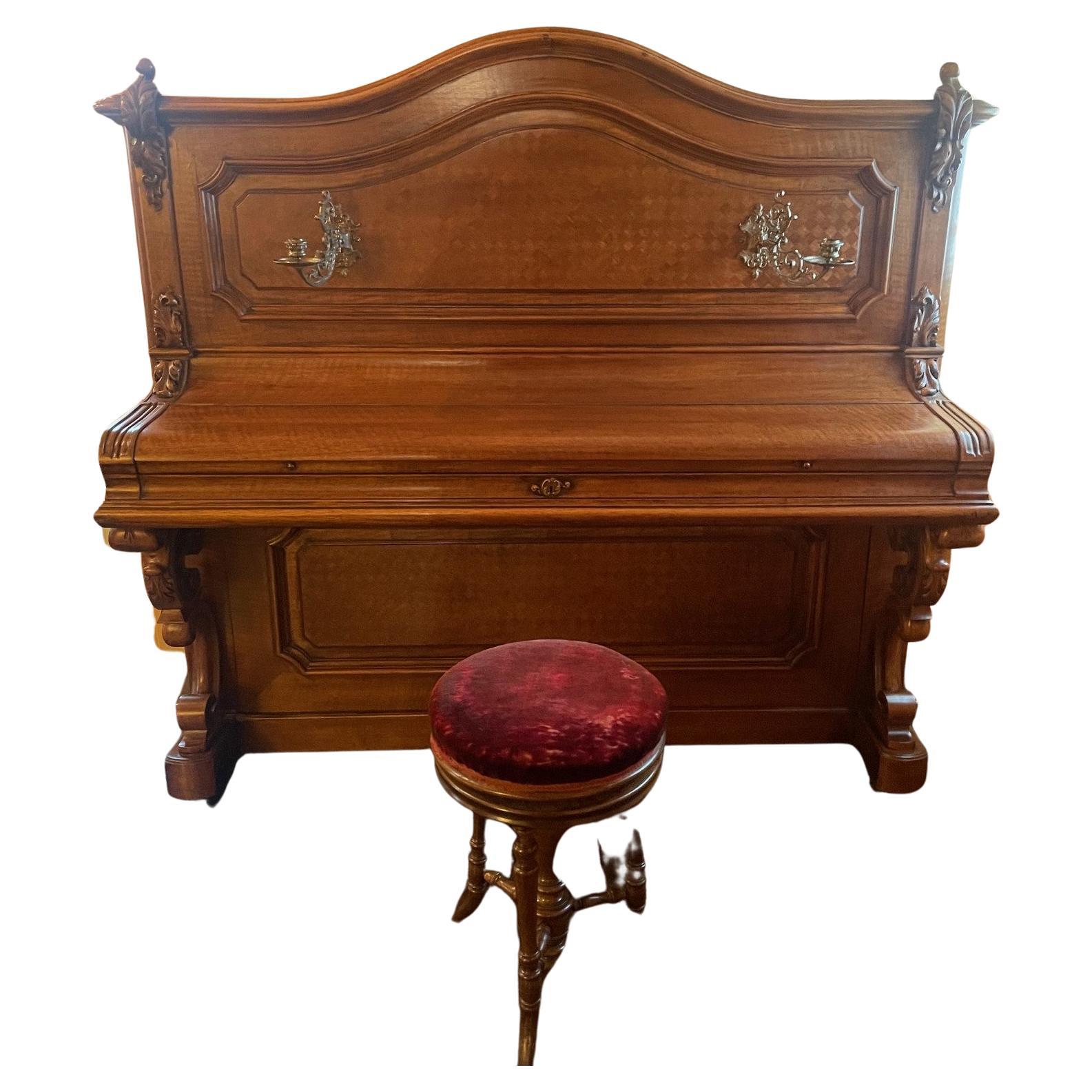 Piano Sponnagel Circa 1900 With Its Seat