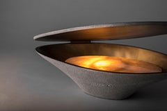 Petite lampe de table Piano Cream Shagreen, Onyx and Brass de Patrick Coard Paris