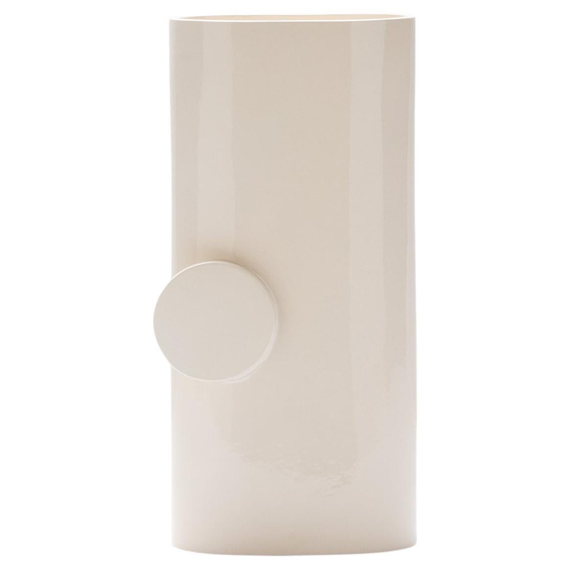 Piano Vase Handcrafted in Italy  Glossy White Modern For Sale