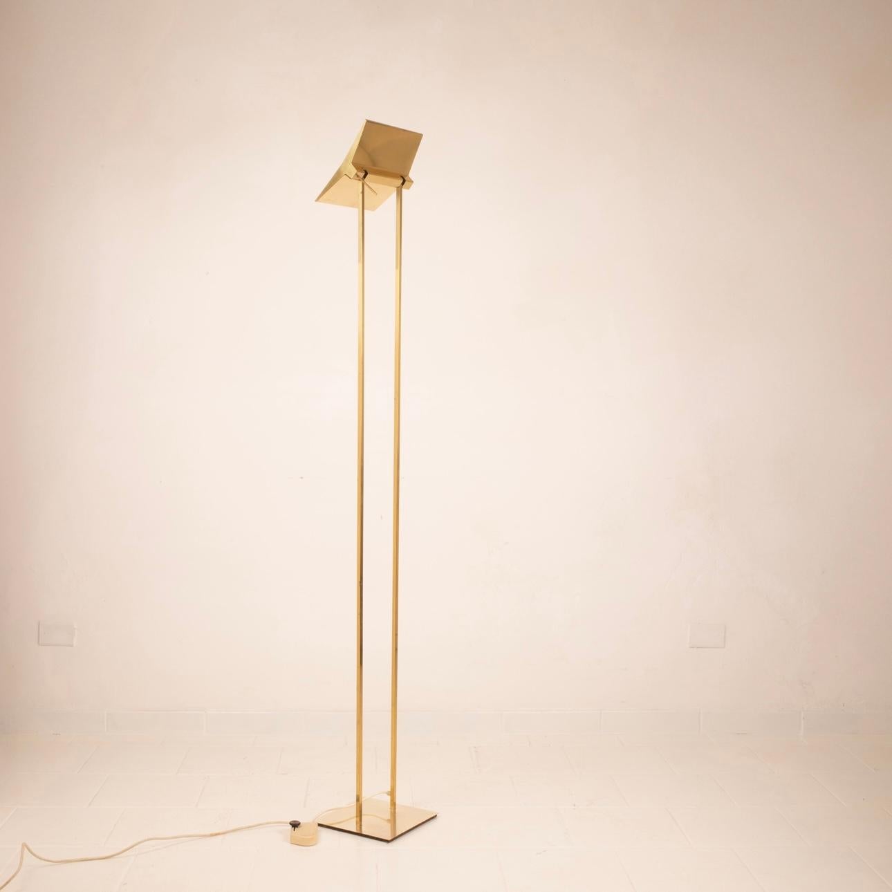 Late 20th Century Floor Lamp in Solid Brass by Marco Zotta For Sale