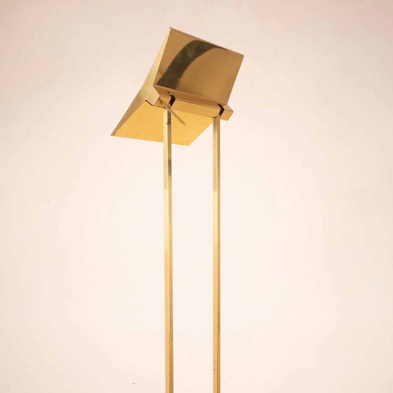 Floor Lamp in Solid Brass by Marco Zotta For Sale 1