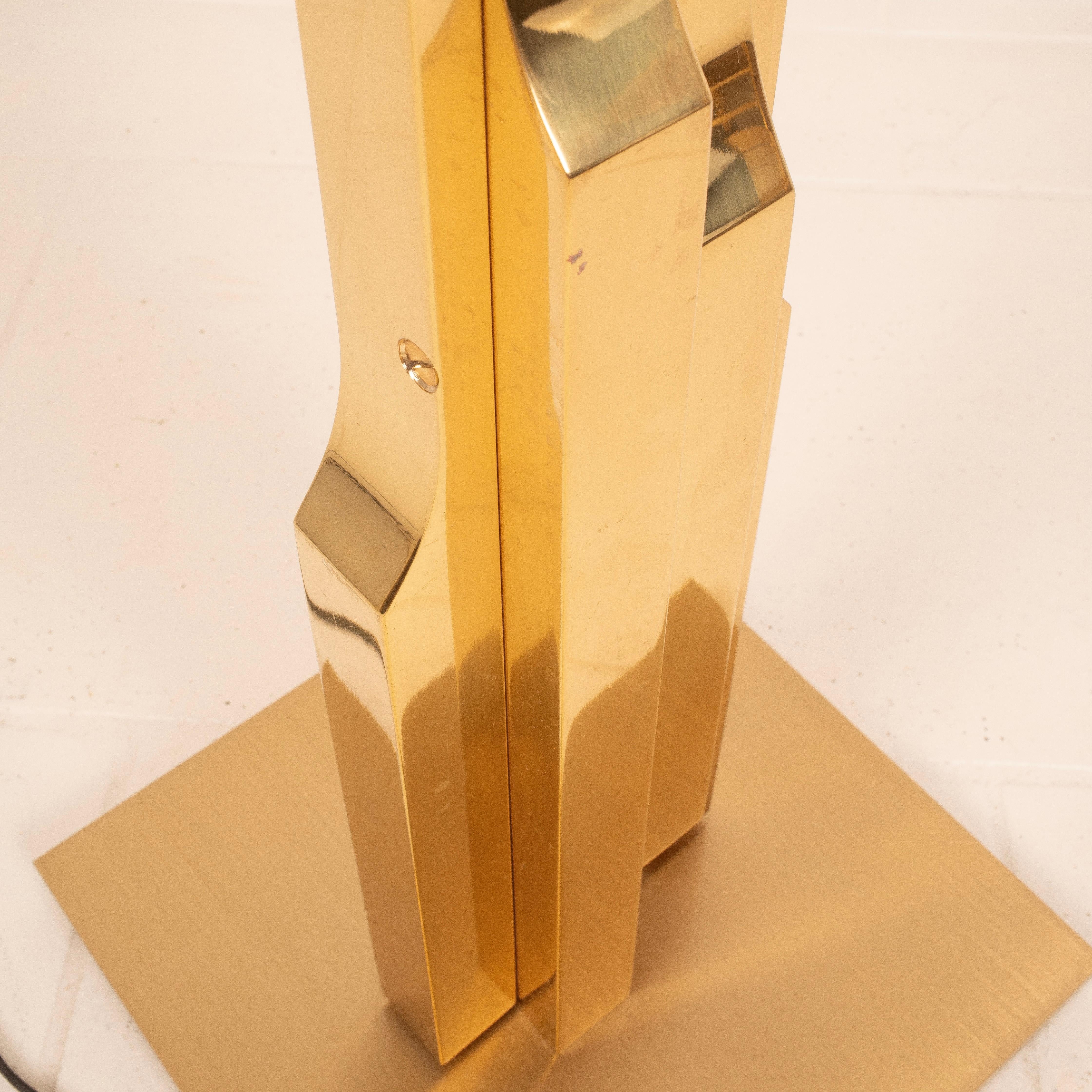 Rare Sculptural Gaetano Brass Floor Lamp by Luciano Frigerio, Italy 1960 in vendita 9