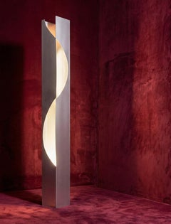 Mirrored Sculptural Floor Lamp designed and assembled in Italy by Dario Nasuti