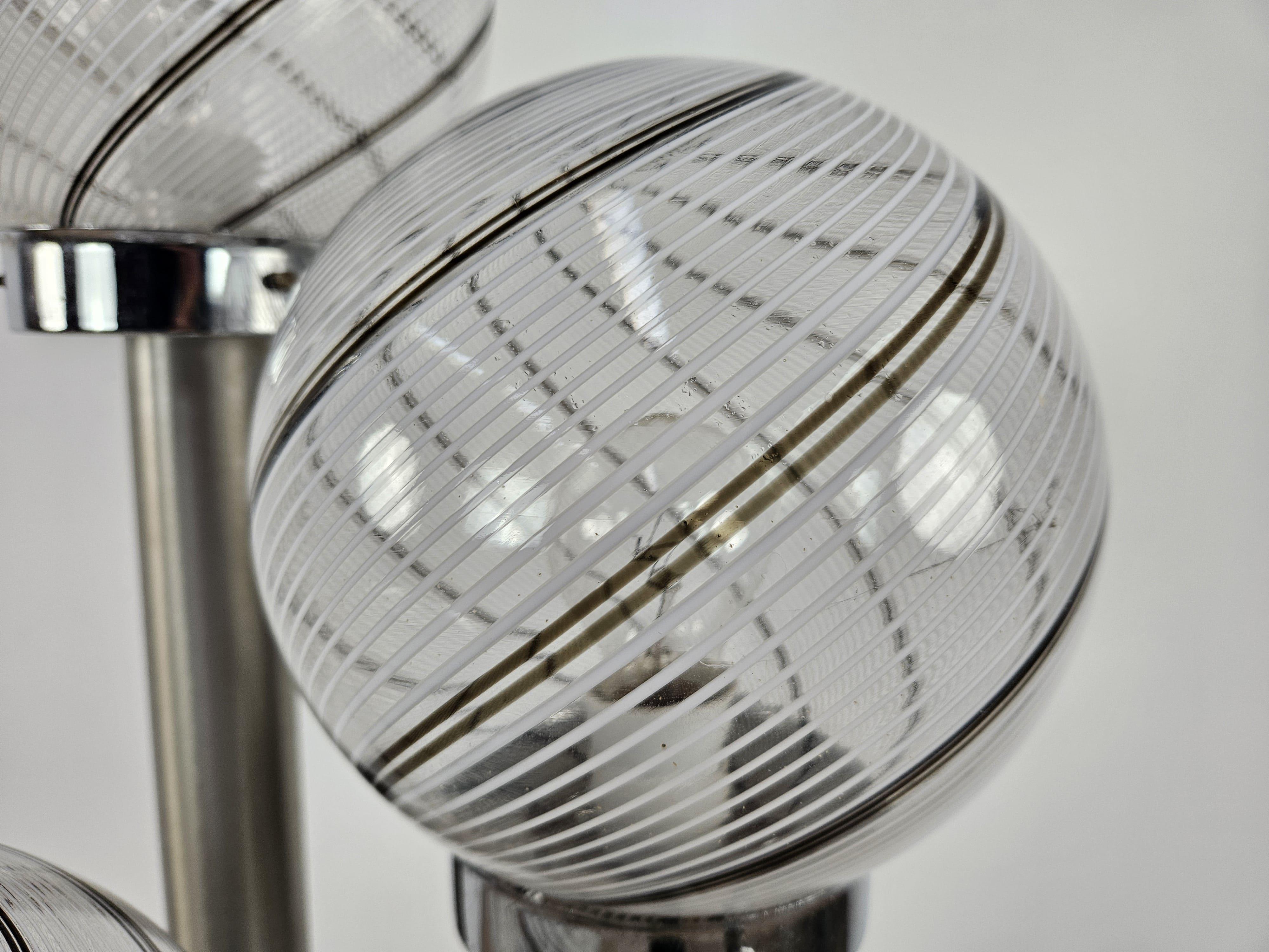 Mid-Century Modern Swirl Murano glass floor lamp with three light points Mid Century 1970s For Sale